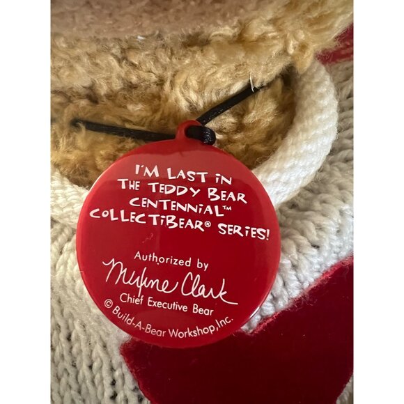 Build-A-Bear Centennial Teddy Bear V With Heart Sweater & Fringe Skirt Collectib - Picture 8 of 10